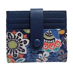 Ví Đựng Thẻ Bấm Cúc Nữ Venuco Card Holder B46W76 Màu Xanh Navy