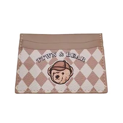 Ví Đựng Thẻ Nữ TTWN BEAR TT2461 Caro Màu Hồng