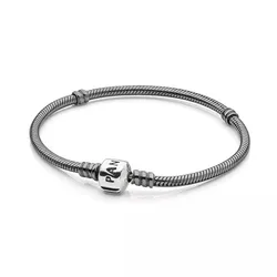 Vòng Đeo Tay Pandora Oxidized Sterling Bracelet With Silver Snap Clasp 590702-OX-B Màu Xám Bạc Size 17