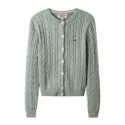 Áo Cardigan Nữ WHOAU Steve Color Cable WHCKE4991F Màu Xanh Lá Size S
