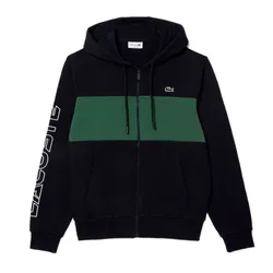 Áo Khoác Nỉ Nam Lacoste Men's Zip Up Colorblock Hoodie SH1416 - MI7 Màu Đen - Xanh Size 5