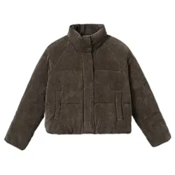 Áo Khoác Nữ Spao Pastel Puffer SPJPE4TG02 Màu Nâu Cafe