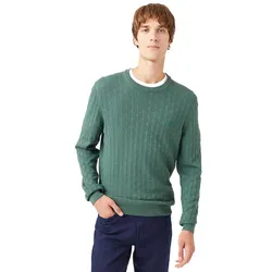 Áo Len Nam Lacoste Men's Patterned Green Sweater AH2305 - 05Y Màu Xanh Lá Size 3