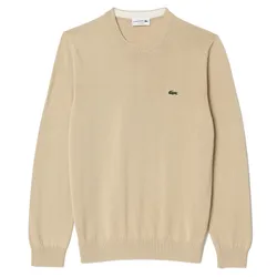 Áo Len Nam Lacoste Men's Round Neck Cotton Sweater Màu Be Size 2