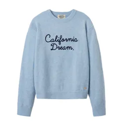 Áo Len WHOAU Lettering Sweater WHKAE4T83F Màu Xanh Blue