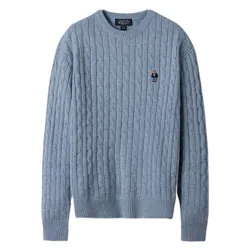 Áo Len Nam WHOAU Steve Cable Sweater (U) WHKAE1102M Màu Xanh Dương