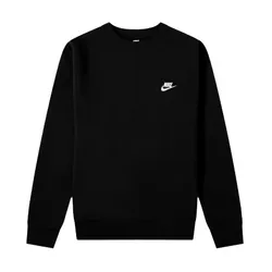 Áo Nỉ Nam Sweater Nike Club Fleece Crew Black  BV2662-010 Màu Đen Size XS