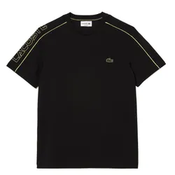 Áo Phông Nam Lacoste Regular Fit Technical Piqué Print T-Shirt TH1411 - 6VT Màu Đen Size 4