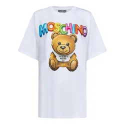 Áo Phông Nữ Moschino White With Teddy Bear Logo Printed 231D T070104411001 Tshirt Màu Trắng Size XXS