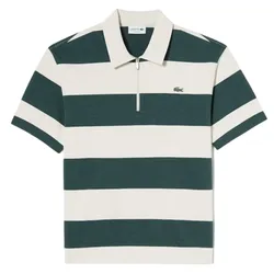 Áo Polo Nam Lacoste Men's Semi Zip Color Block PH544E-YZP Deep Green Màu Xanh Trắng Size 3