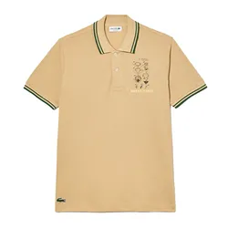 Áo Polo Nam Lacoste Original L.12.12 Embroidered Patent Cotton Shirt PH8008-IXQ Màu Be Size 3