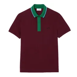 Áo Polo Nam Lacoste Smart Paris Regular Fit Contrast Neck PH1125 - YUP Màu Đỏ Mận Size 4
