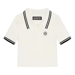 Áo Polo Nữ SMFK White With Logo Embroidered UT019WW Màu Trắng Size L