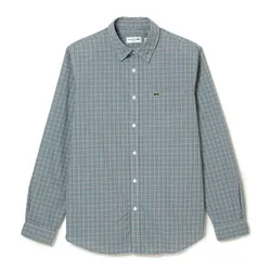 Áo Sơ Mi Nam Dài Tay Lacoste Regular Fit Check Print Shirt CH0193-TQ1 Màu Kẻ Xanh Lá Size 39