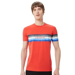 Áo Thun Nam Lacoste Men's Slim Fit Crew Neck Printed T-Shirt TH0309 - 09R Màu Đỏ Size 3