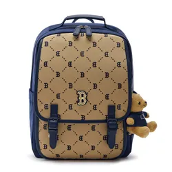 Balo Trẻ Em MLB Kids Diamond Monogram Jacquard Boston Red Sox Backpack 7ABKMD24N-43BGS Màu Be/Xanh