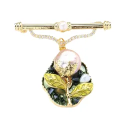 Cài Áo Nữ Kya Jewel Branchy Chic BR733 Màu Vàng Xanh