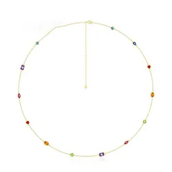 Dây Chuyền Nữ Lili Jewelry LILI_729329 Opera Bạc Mạ Vàng Đính Đá CZ Phối Màu