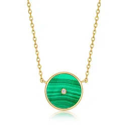 Dây Chuyền Nữ Lili Jewelry Mạ Vàng Đính Đá Malachite Lovely LILI_184874 Màu Xanh