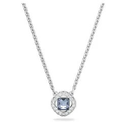Dây Chuyền Nữ Swarovski Una Angelic Necklace Square Cut, Blue, Rhodium Plated 5662142 Màu Bạc/Xanh