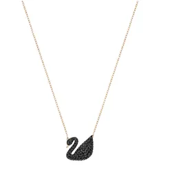 Dây Chuyền Swarovski Iconic Swan Pendant Black Rose-Gold Tone Plated 5204134 Thiên Nga Lớn