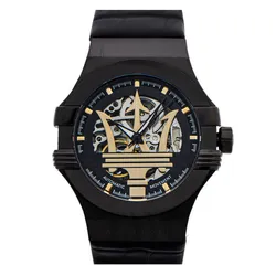 Đồng Hồ Nam Maserati Potenza Skeleton Dial Black Leather R8821108027 Màu Đen