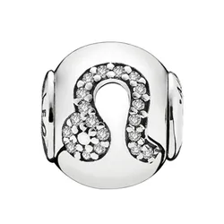 Hạt Vòng Charm Nữ Pandora Sterling Silver Essence Leo Zodiac With Clear Zirconia 796038CZ Màu Bạc