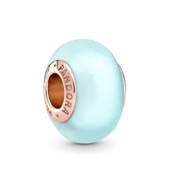 Hạt Vòng Charm Pandora Matte Blue Murano Glass 789420C00 Màu Xanh Nhạt