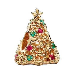 Hạt Vòng Charm Pandora Moments 14k Gold Plated Christmas Tree Charm 769226C01 Màu Vàng Gold