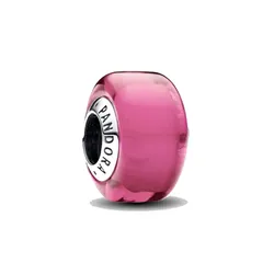 Hạt Vòng Charm Pandora Pink Mini Murano Glass Charm 793107C00 Màu Hồng