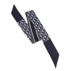 Khăn Nữ Dior Mitza Scarf Twilly Silk Navy Blue Màu Xanh Navy