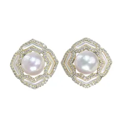 Khuyên Tai Nữ Kya Jewel Pearl Petal PE31 Màu Trắng Ngà