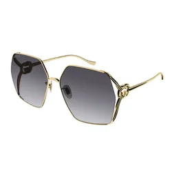 Kính Mát Nữ Gucci Sunglasses GG1322SA 001 Màu Xám/Vàng