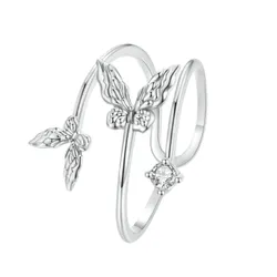Nhẫn Nữ Kya Jewel Butterfly Wings R91 Màu Bạc