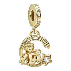 Hạt Vòng Charm Pandora Shine Angel and Shooting Star Dangle Charm 768483C01 Màu Vàng Gold  C_QP
