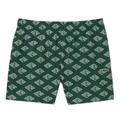 Quần Bơi Nam Lacoste Men's Two-Tone Monogram Print Swimming Trunks MH5641 - YRR Màu Xanh Lá Size S