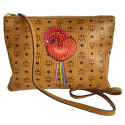 Túi Cầm Tay Unisex MCM Sling Bag Brown With Visetos Canvas And Gold Hardware Màu Nâu