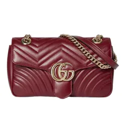 Túi Đeo Chéo Nữ Gucci GG Marmont Small Shoulder Bag ‎443497 AADPJ 6207 Màu Đỏ Đô