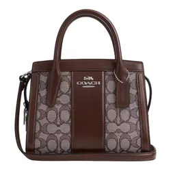 Túi Xách Tay Nữ Coach Andrea Carryall Bag In Signature Jacquard Handbag CT766 Màu Nâu Đậm