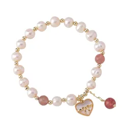 Vòng Đeo Tay Nữ Kya Jewel Love Pearl PB11 Màu Trắng/Vàng