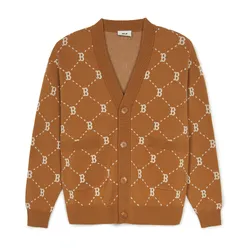 Áo Cardigan MLB Dia Monogram Boston Red Sox Cardigan 3AKCM0144-43CAS Màu Camel