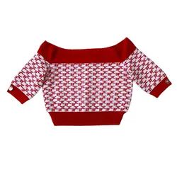 Áo Croptop Nữ Elisabetta Franchi In Red MK72S10EC Màu Đỏ Size 42