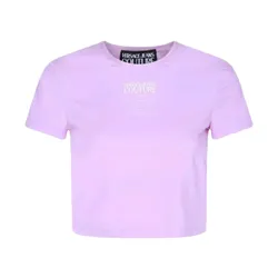 Áo Croptop Nữ Versace Jeans Couture Purple With Logo Printed Tshirt 76HAH602J0128320 Màu Tím Size XS
