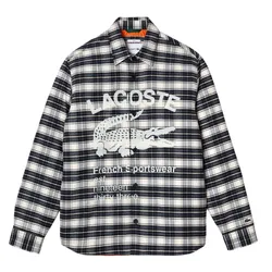 Áo Khoác Lacoste Unisex Branded Check Print Shirt Jacket CH0451 Z23 Màu Trắng Đen Size XS
