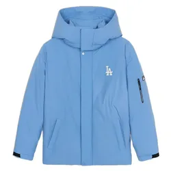 Áo Khoác MLB Basic Big Lettering Hood Weight Short Padding LA Dodgers 3ADJB1246-07SBD Màu Xanh Blue
