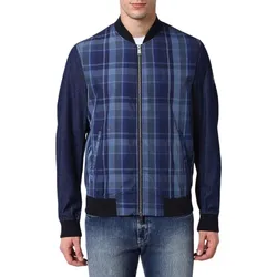 Áo Khoác Nam Armani Exchange Checked Zip-Front Jacket 3GZB50 ZNERZ 6576 Màu Kẻ Xanh Size L