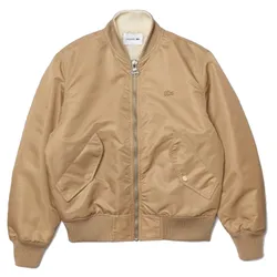 Áo Khoác Nam Lacoste Bimaterial Reversible Colourblock Bomber Jacket BH1044-51 Màu Nâu Size 50