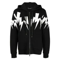 Áo Khoác Nam Neil Barrett Bolt Hood Zip-Up PBJS163 Màu Đen Size L