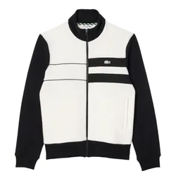 Áo Khoác Nỉ Lacoste Men's Paris Zipper Sweatshirt SH7490-10 Màu Đen Trắng Size 4