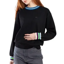 Áo Len Nữ Lacoste Crew Neck Black Jumper AF0463 W1A Màu Đen Size 38